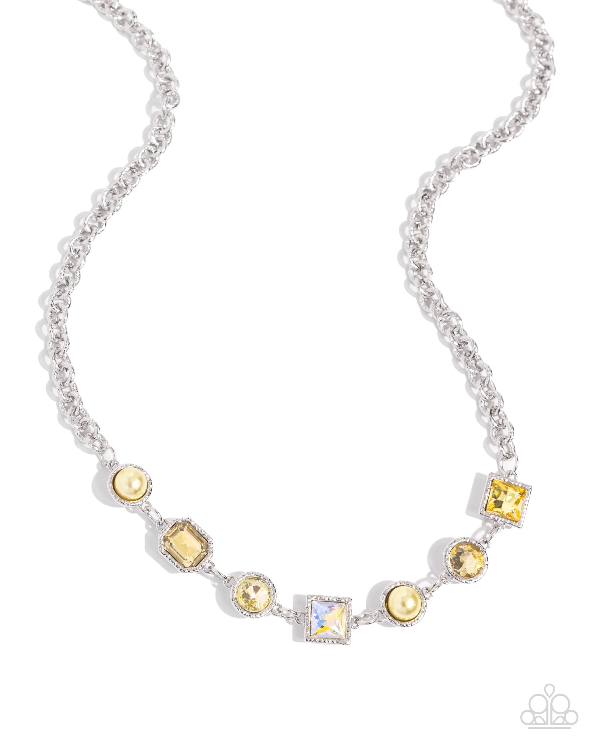 Bejeweled Bravado - Yellow Necklace - Paparazzi Accessories - Alies Bling Bar