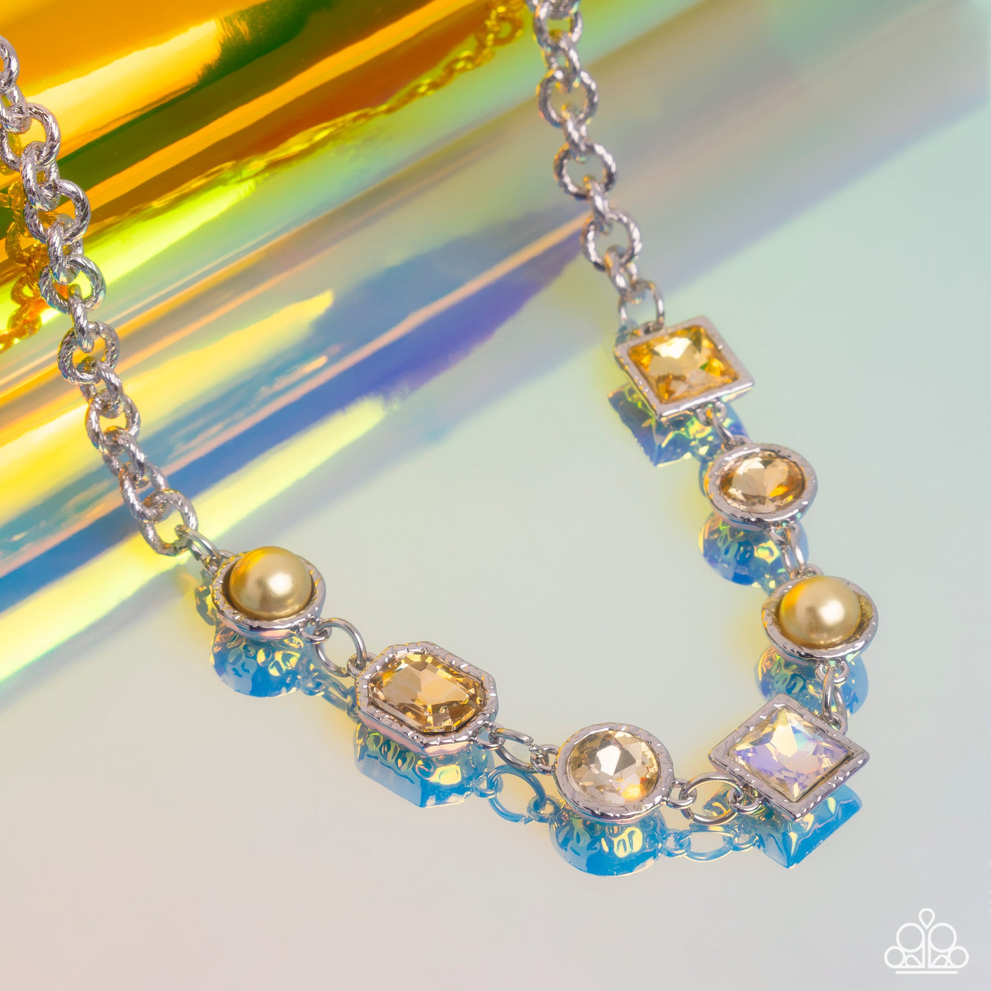 Bejeweled Bravado - Yellow Necklace - Paparazzi Accessories - Alies Bling Bar