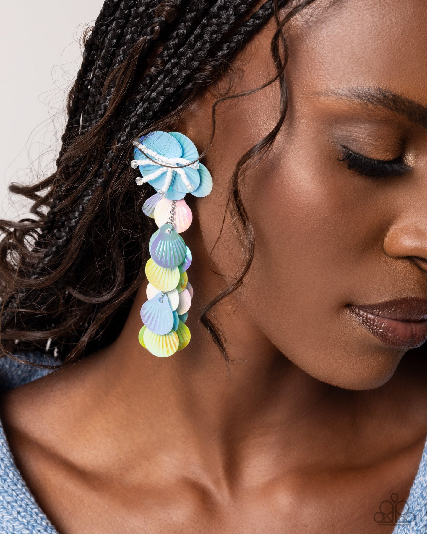 Under the Waves - Blue Earrings - Paparazzi Accessories - Alies Bling Bar