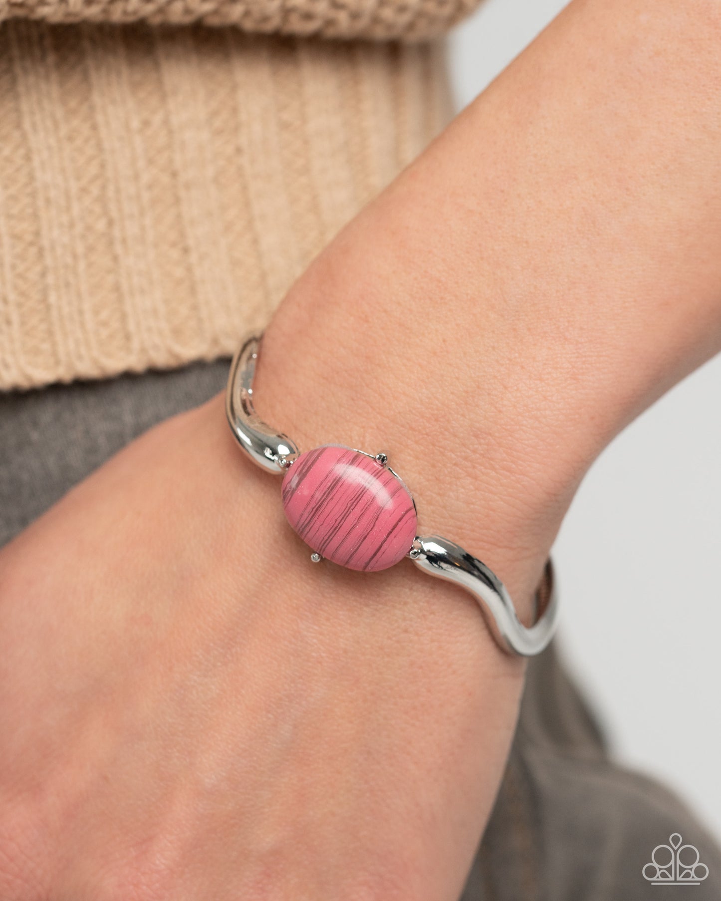 Striped Sensation - Pink Bracelet - Paparazzi Accessories - Alies Bling Bar