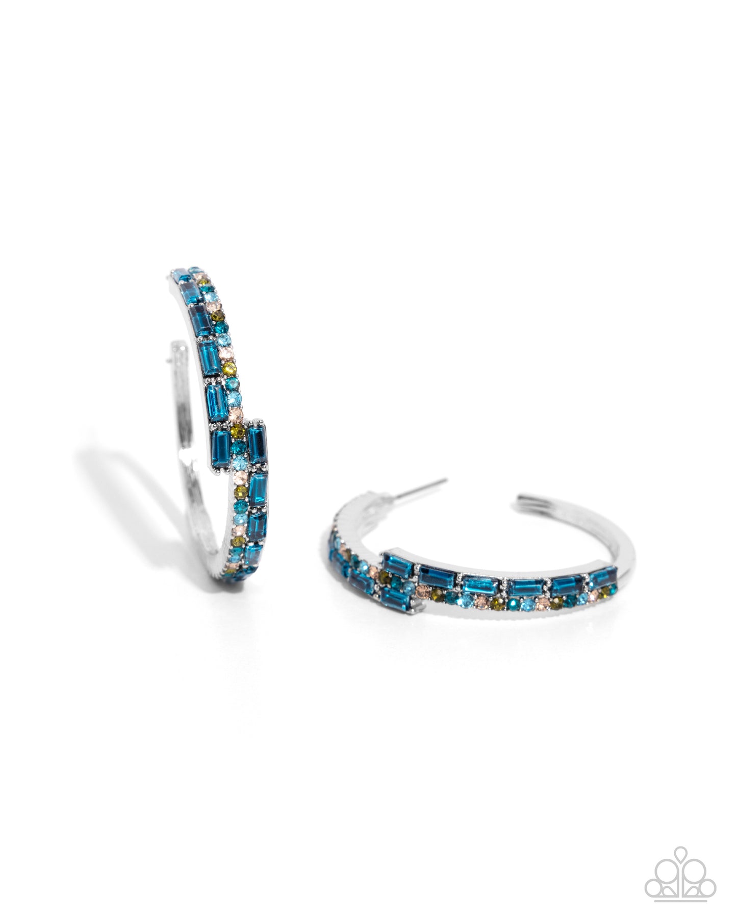 Ritzy Reputation - Blue Hoop Earrings - Paparazzi Accessories - Alies Bling Bar