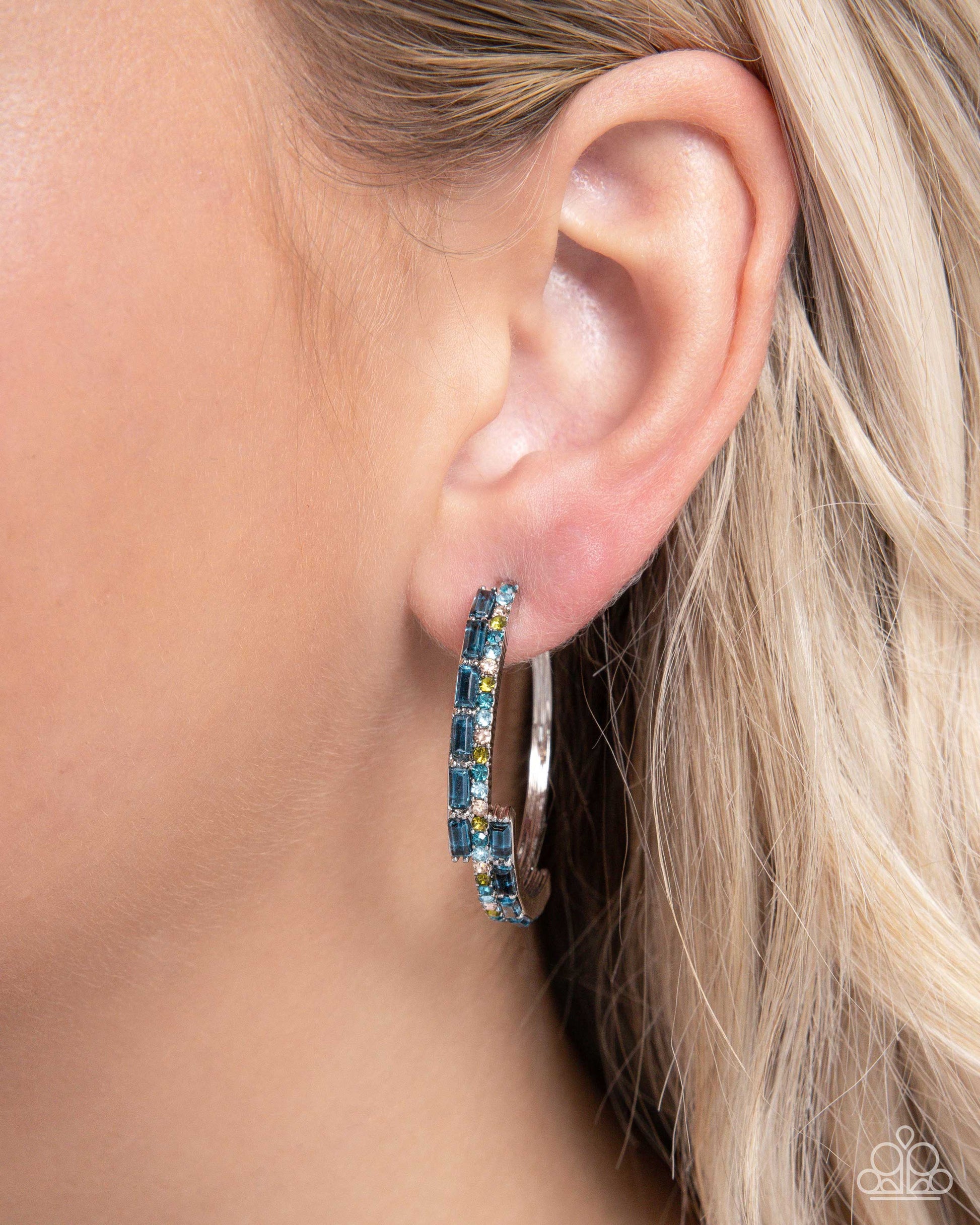 Ritzy Reputation - Blue Hoop Earrings - Paparazzi Accessories - Alies Bling Bar