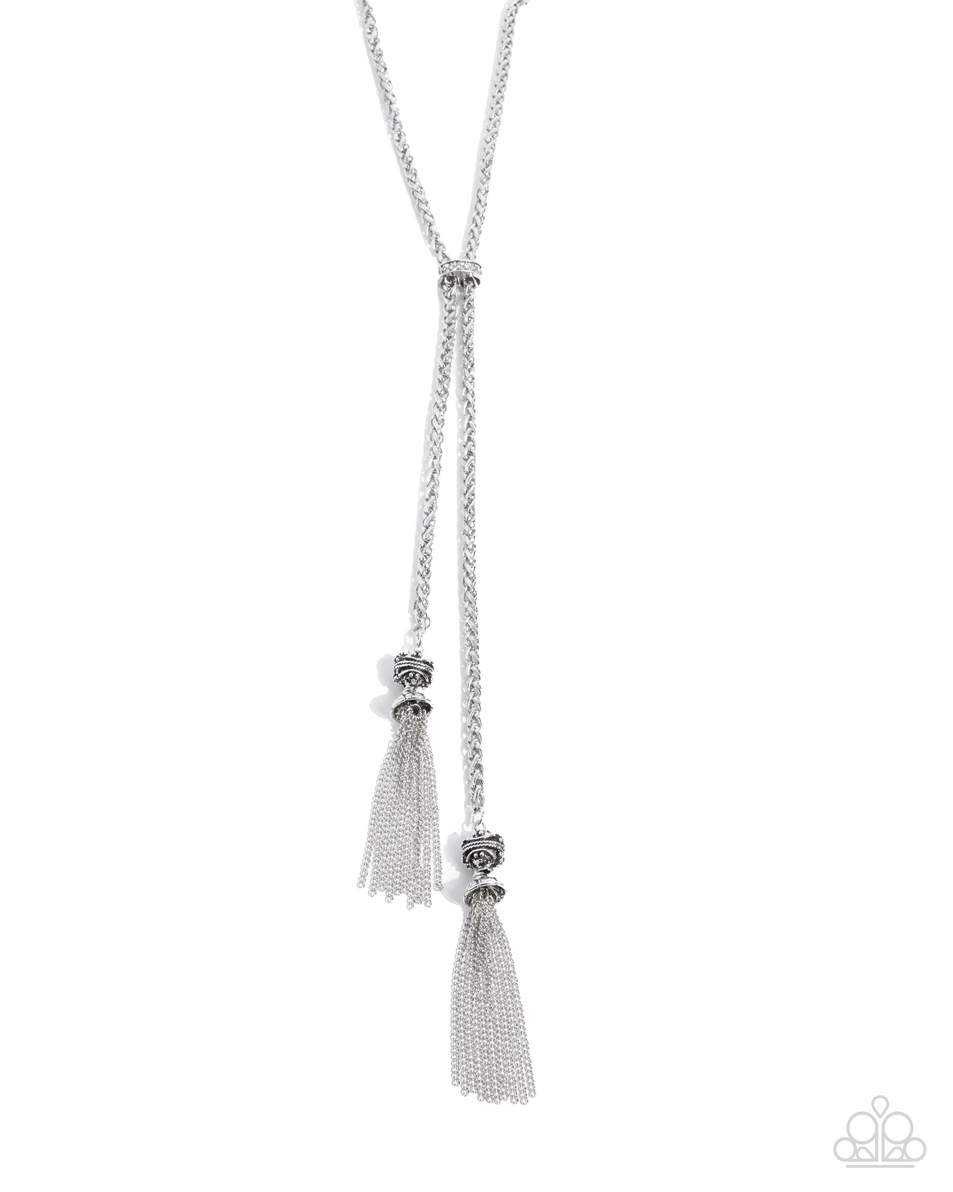 Tassel Transit - White Necklace - Paparazzi Accessories - 2024 Paparazzi Convention Exclusives - Alies Bling Bar