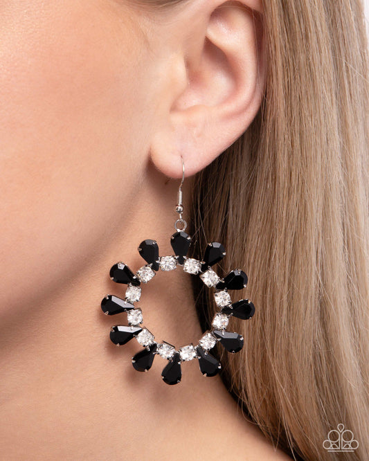 Wreathed Wish - Black Earrings - Paparazzi Accessories - Alies Bling Bar