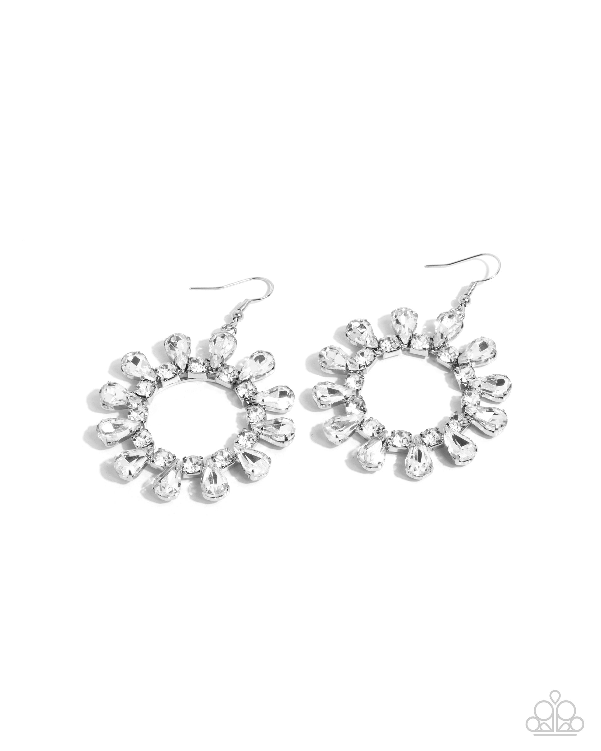 Wreathed Wish - White Earrings - Paparazzi Accessories - Alies Bling Bar