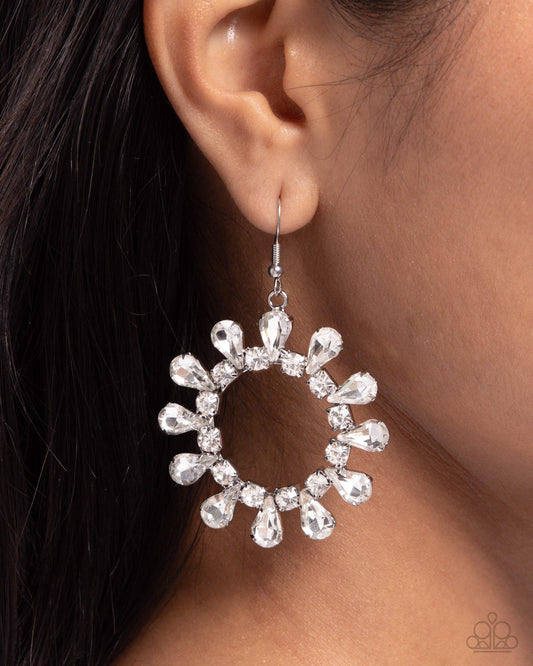 Wreathed Wish - White Earrings - Paparazzi Accessories - Alies Bling Bar