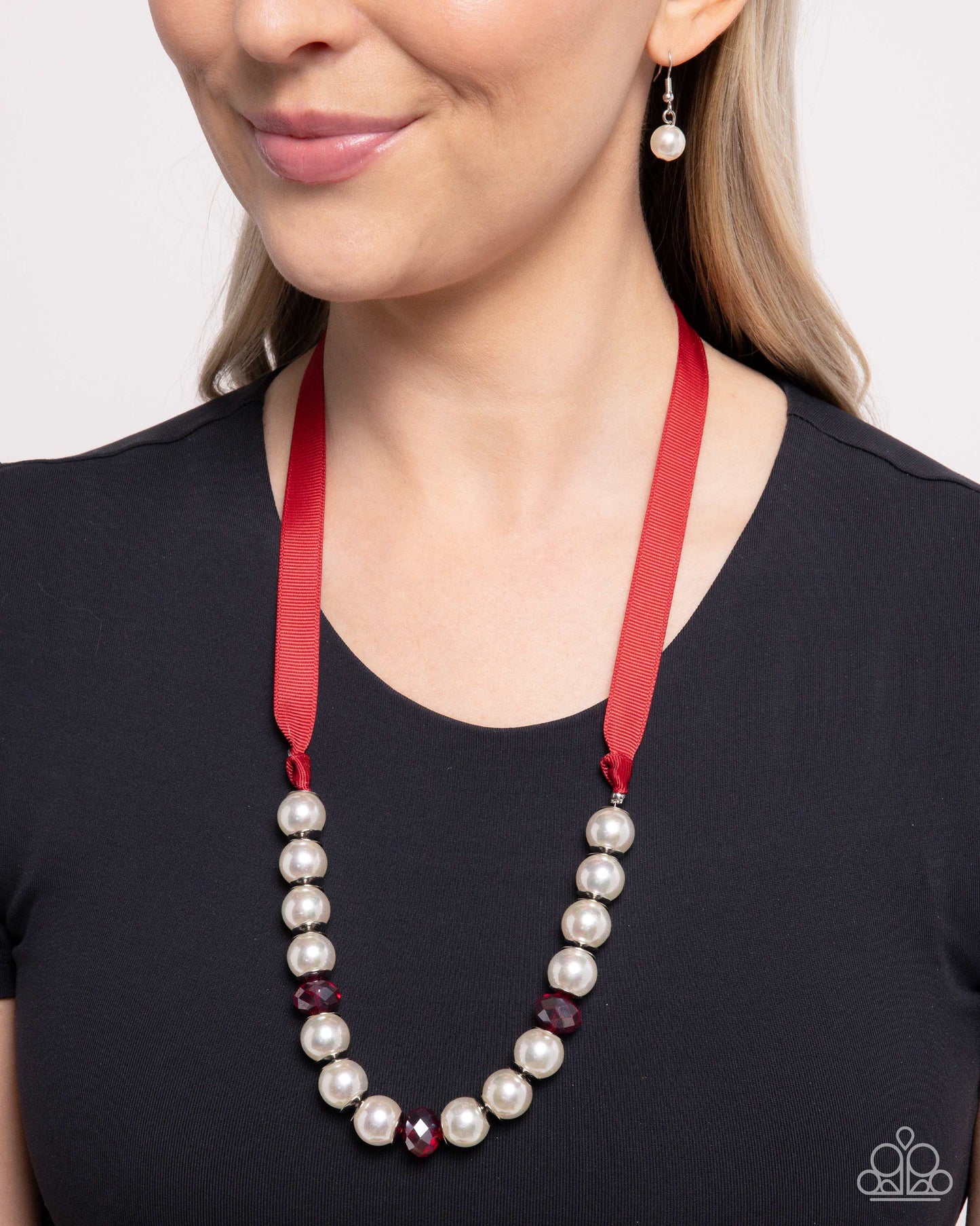 Exclusive Ease - Red Necklace - Paparazzi Accessories - Alies Bling Bar