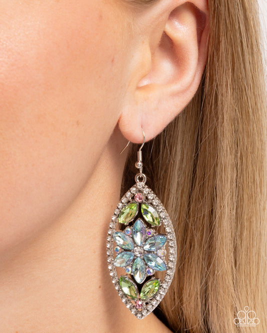 Gallant Garden - Blue Earrings - Paparazzi Accessories - Alies Bling Bar