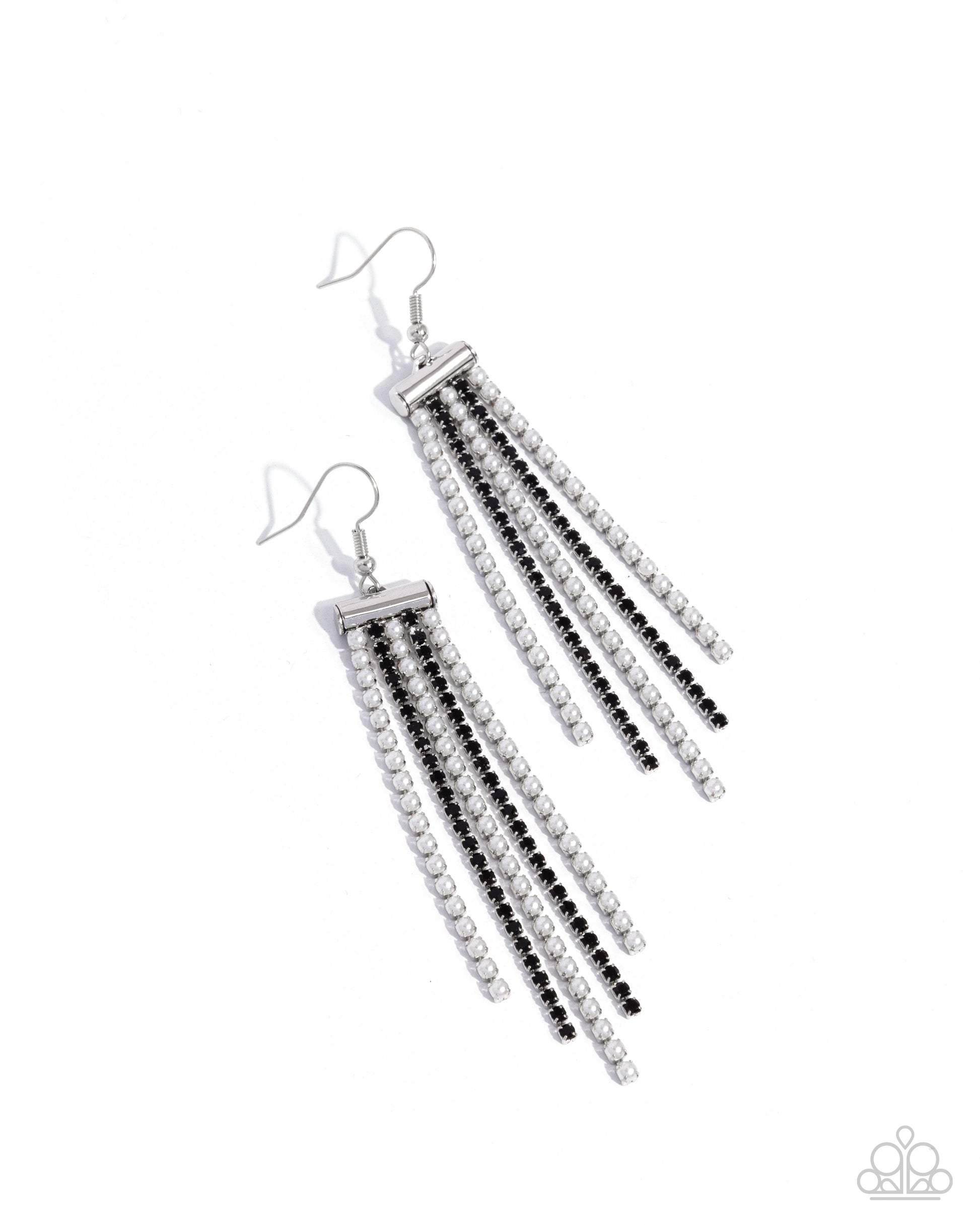 Tapered Team - Black Earrings - Paparazzi Accessories - Alies Bling Bar