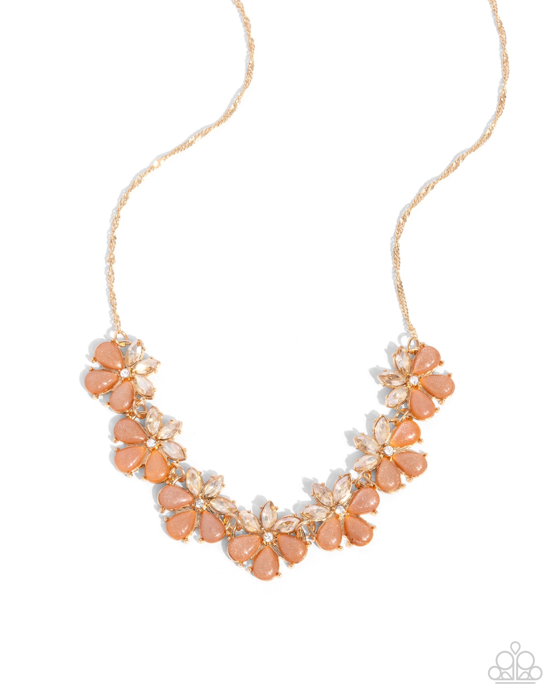 Consistent Chic - Orange Necklace - Paparazzi Accessories - Alies Bling Bar