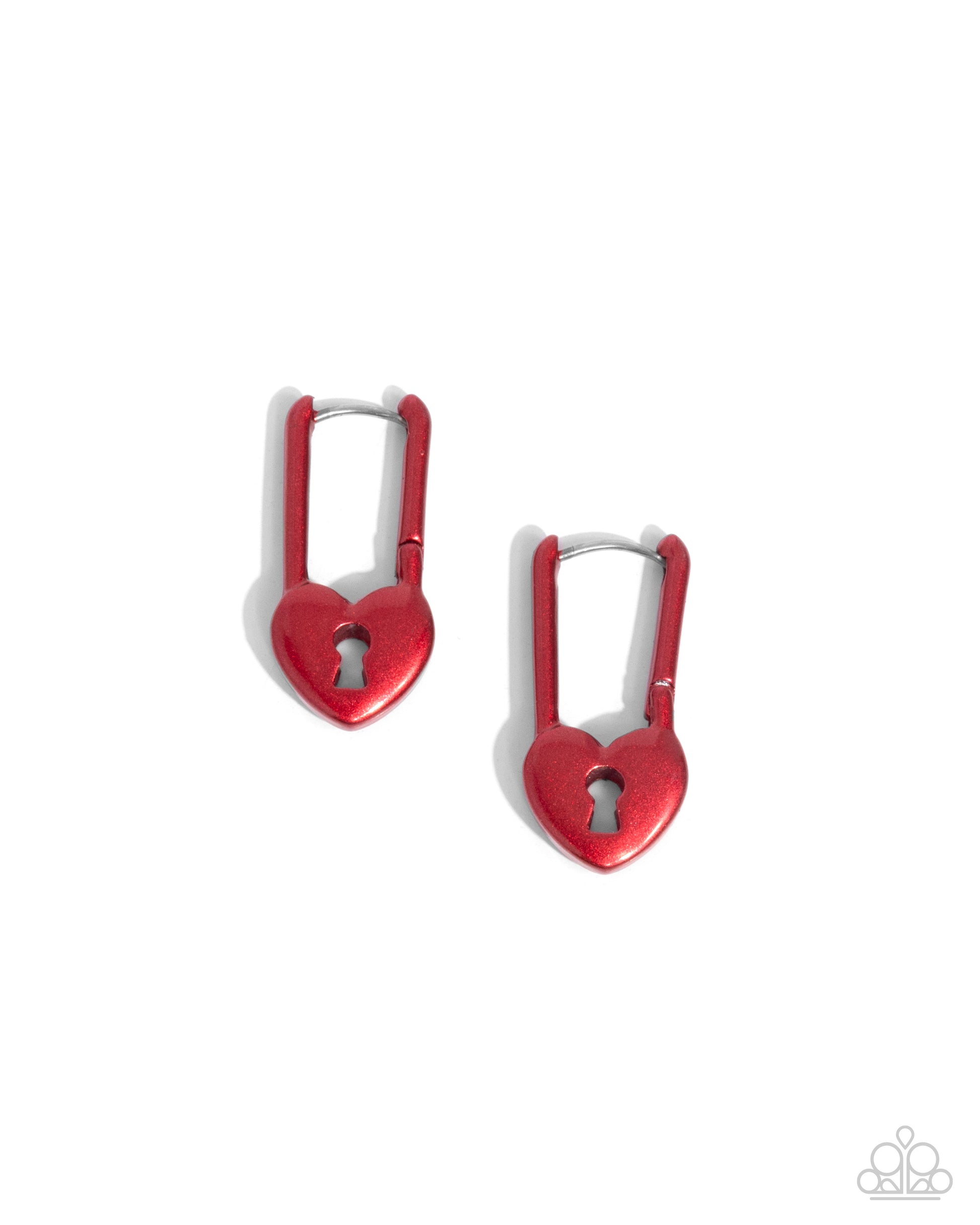 Pampered Padlock - Red Earrings - Paparazzi Accessories - Alies Bling Bar