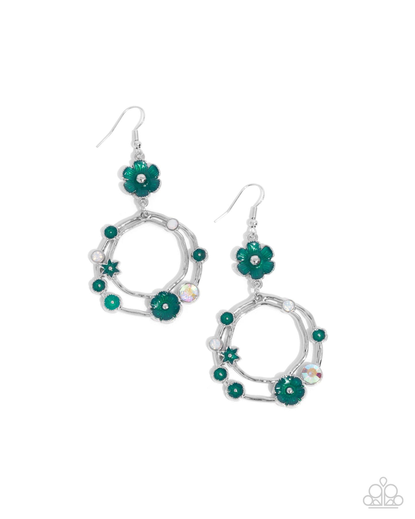 Wreathed Waikiki - Green Earrings - Paparazzi Accessories - Alies Bling Bar