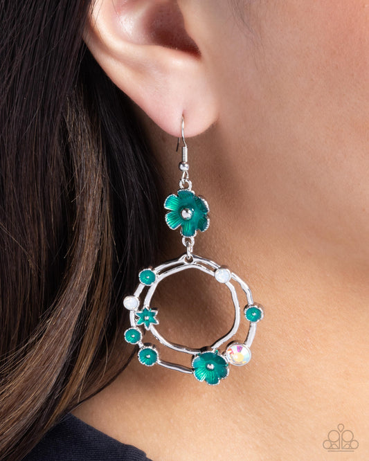 Wreathed Waikiki - Green Earrings - Paparazzi Accessories - Alies Bling Bar