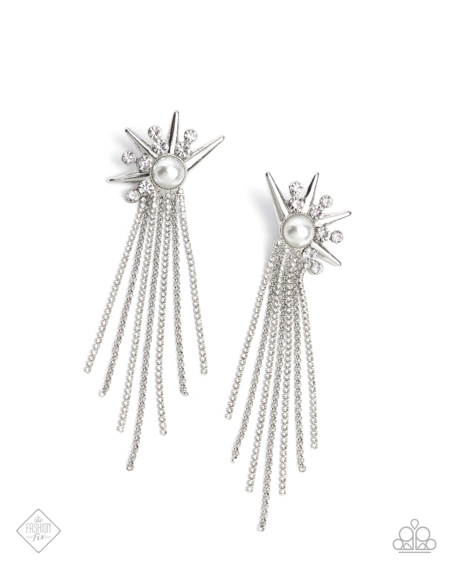 Punk Rock - White Earrings - Paparazzi Accessories - September 2024 Fashion Fix - Alies Bling Bar