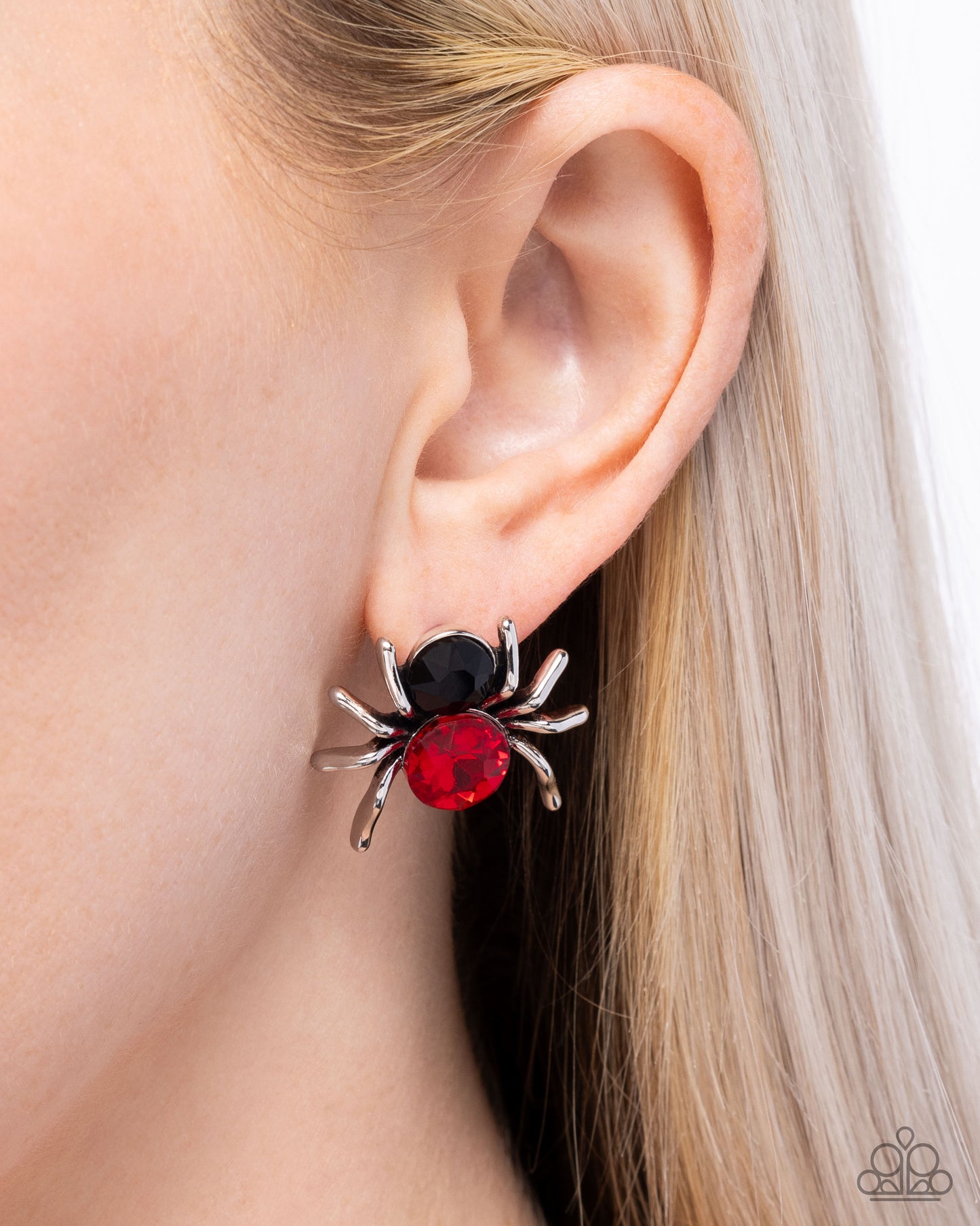 Complete Look Red Set: Spider Bite Ring & Black Widow Earrings  - Paparazzi Accessories - Alies Bling Bar