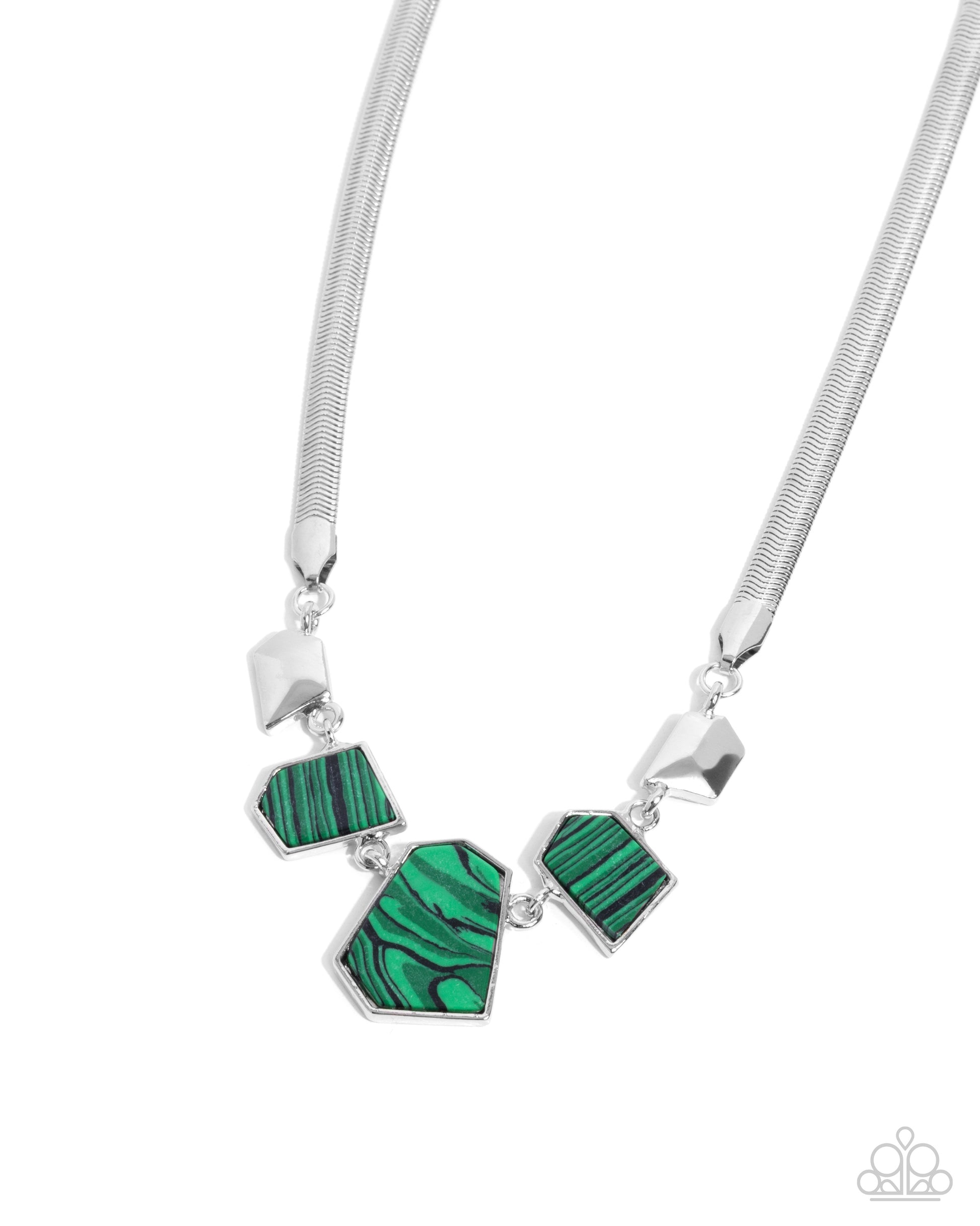 Complete Look: Green Lined Legacy Necklace & Lined Leisure Bracelet - Alies Bling Bar