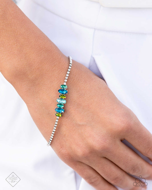 Feminine Faith - Blue Bracelet - Paparazzi Accessories - July 2024 Fashion Fix - Alies Bling Bar