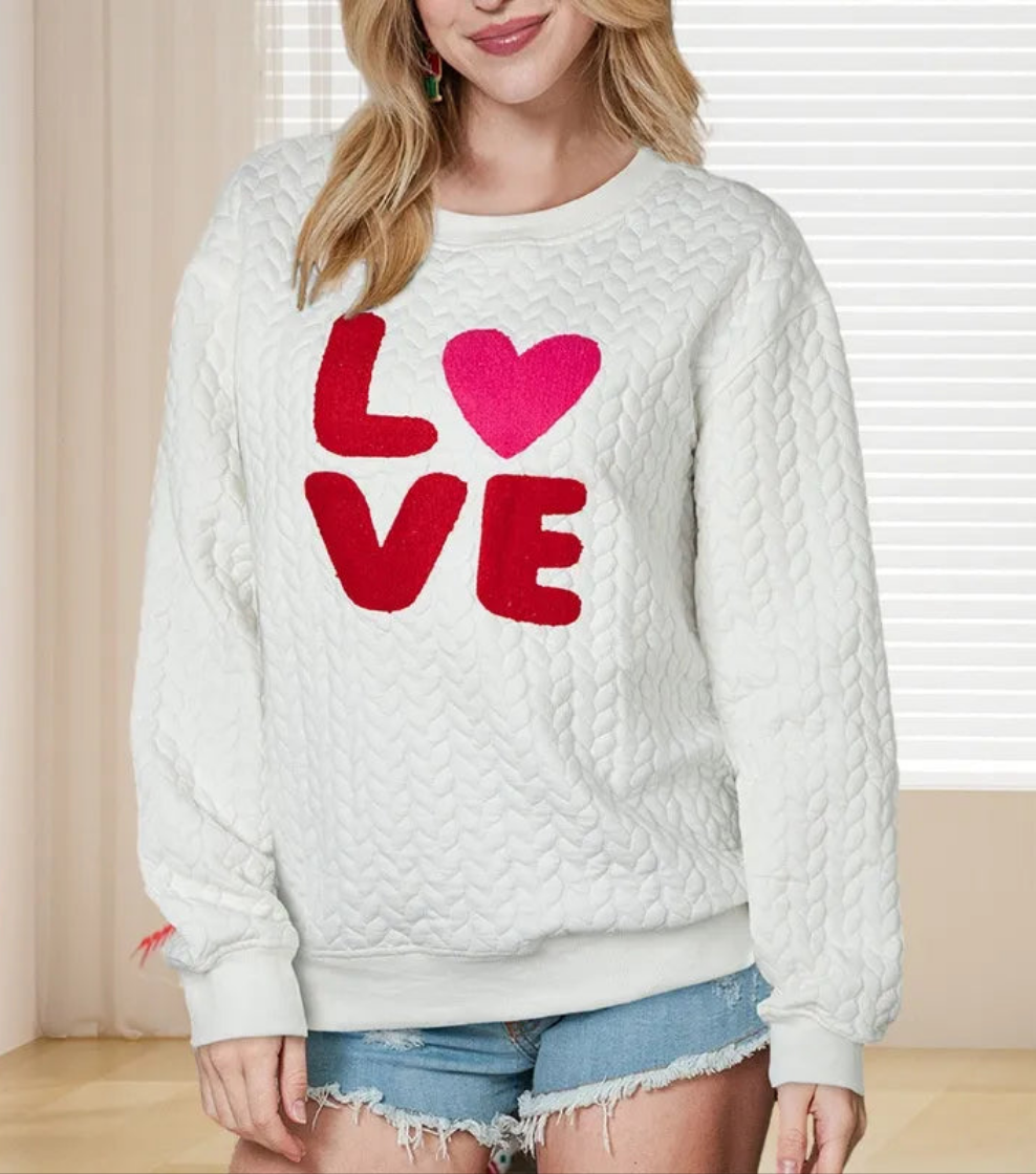 Love me Cupid Sweater in White - Alies Bling Bar