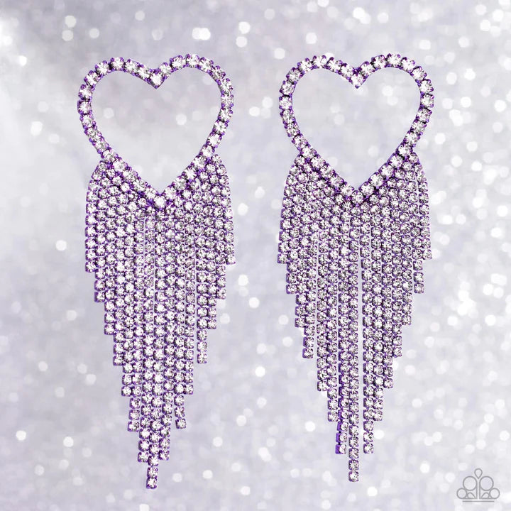 Sumptuous Sweethearts - Purple Earring - Paparazzi Accessories - Alies Bling Bar