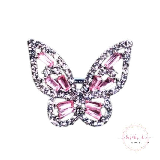 Delicate Flight - Pink Butterfly Ring - Alies Bling Bar