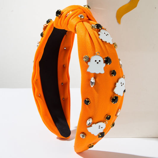 Spooky Sparkle Headband in Orange - Alies Bling Bar