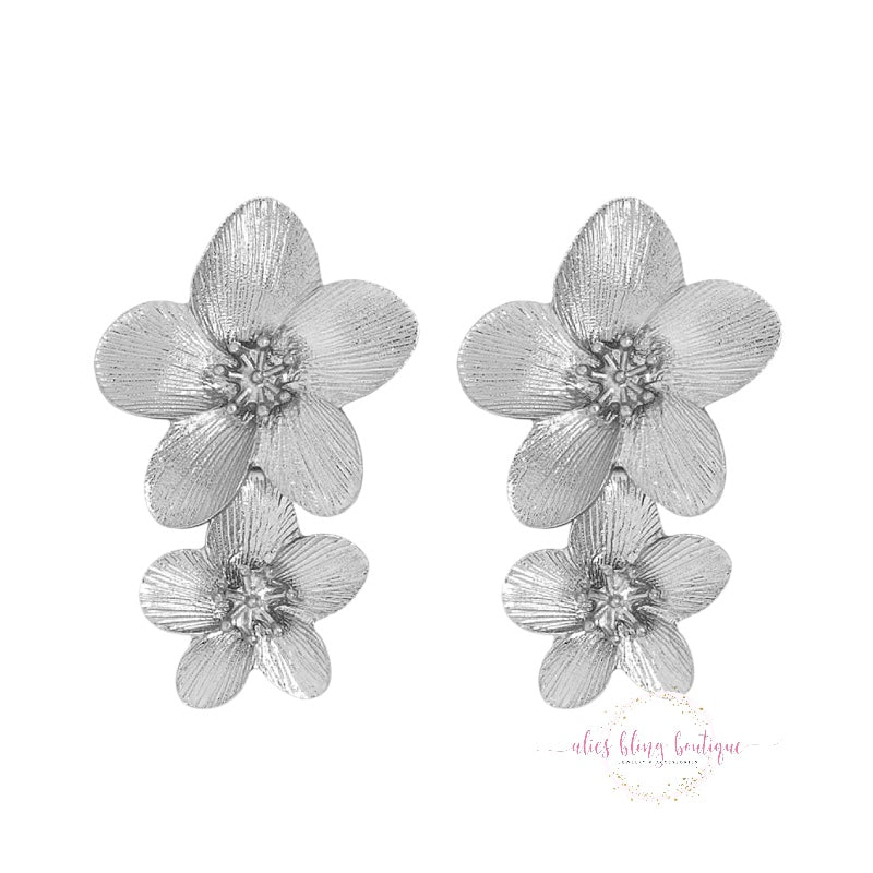 Wildflower Whispers - Silver Earrings - Alies Bling Bar