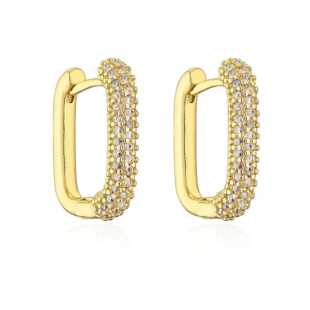 Sparkle & Shine Hoop Earrings in Gold - Alies Bling Bar