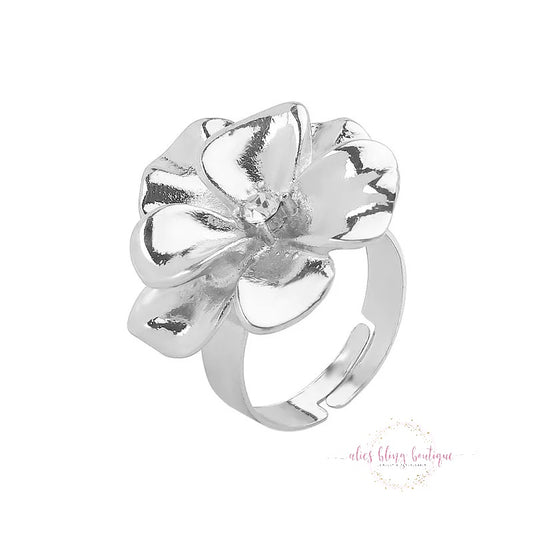 In Full Bloom - Silver Ring - Alies Bling Bar