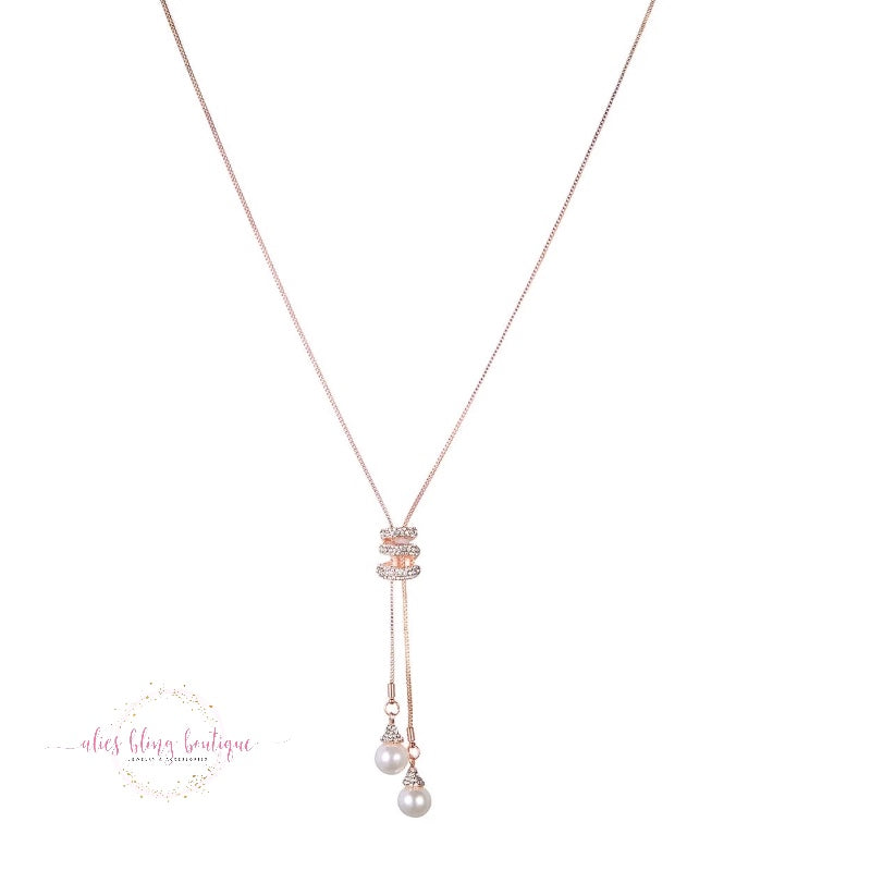 Sparkling Obsession - Rose Gold Necklace - Alies Bling Bar