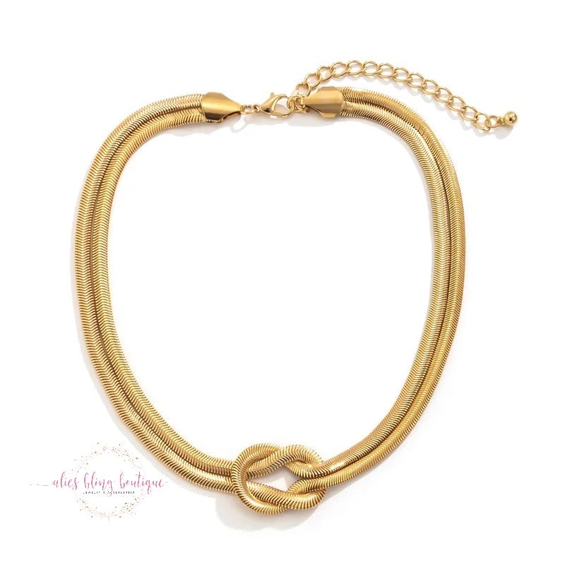 Tied Together - Gold Necklace - Alies Bling Bar