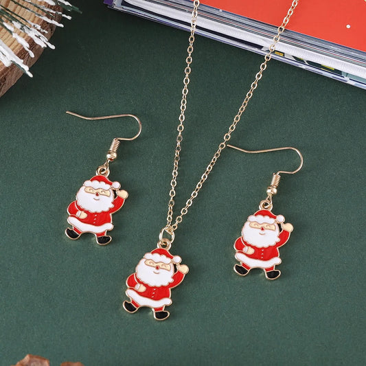 Santa's Cheer Necklace & Earring Set - Alies Bling Bar