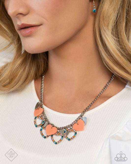 Look the HEART - Orange Necklace - Paparazzi Accessories - July 2024 Fashion Fix - Alies Bling Bar