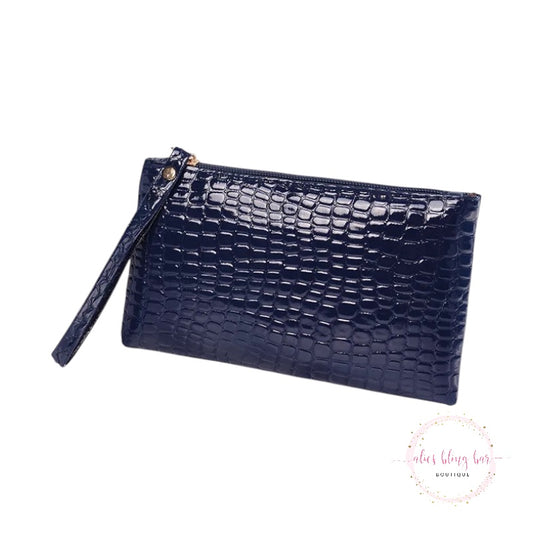 Summer Luxe Crocodile Blue Clutch Bag - WOW WED - Alies Bling Bar