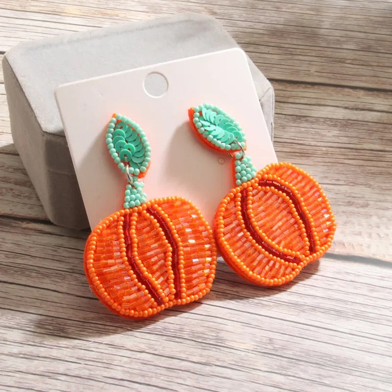 Orange You Cute? Pumpkin Earrings - Alies Bling Bar