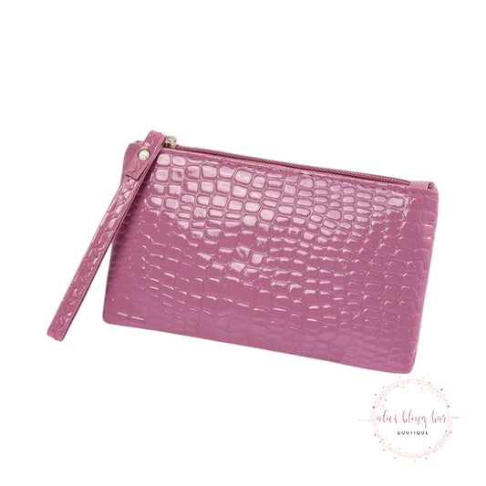 Summer Luxe Crocodile Purple Clutch Bag - WOW WED - Alies Bling Bar