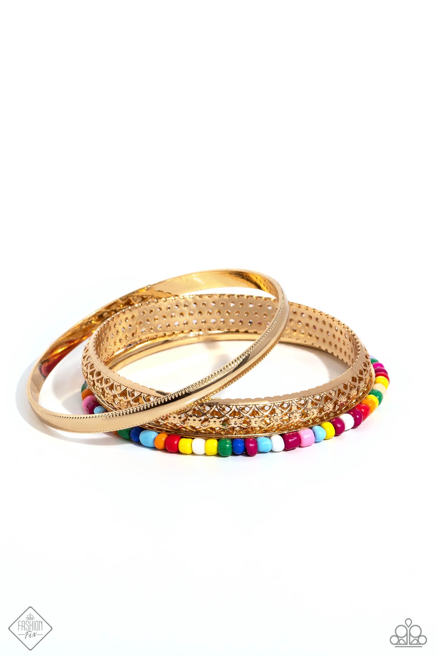 Multicolored Medley - Gold Bracelet - Paparazzi Accessories - Fashion Fix - Alies Bling Bar