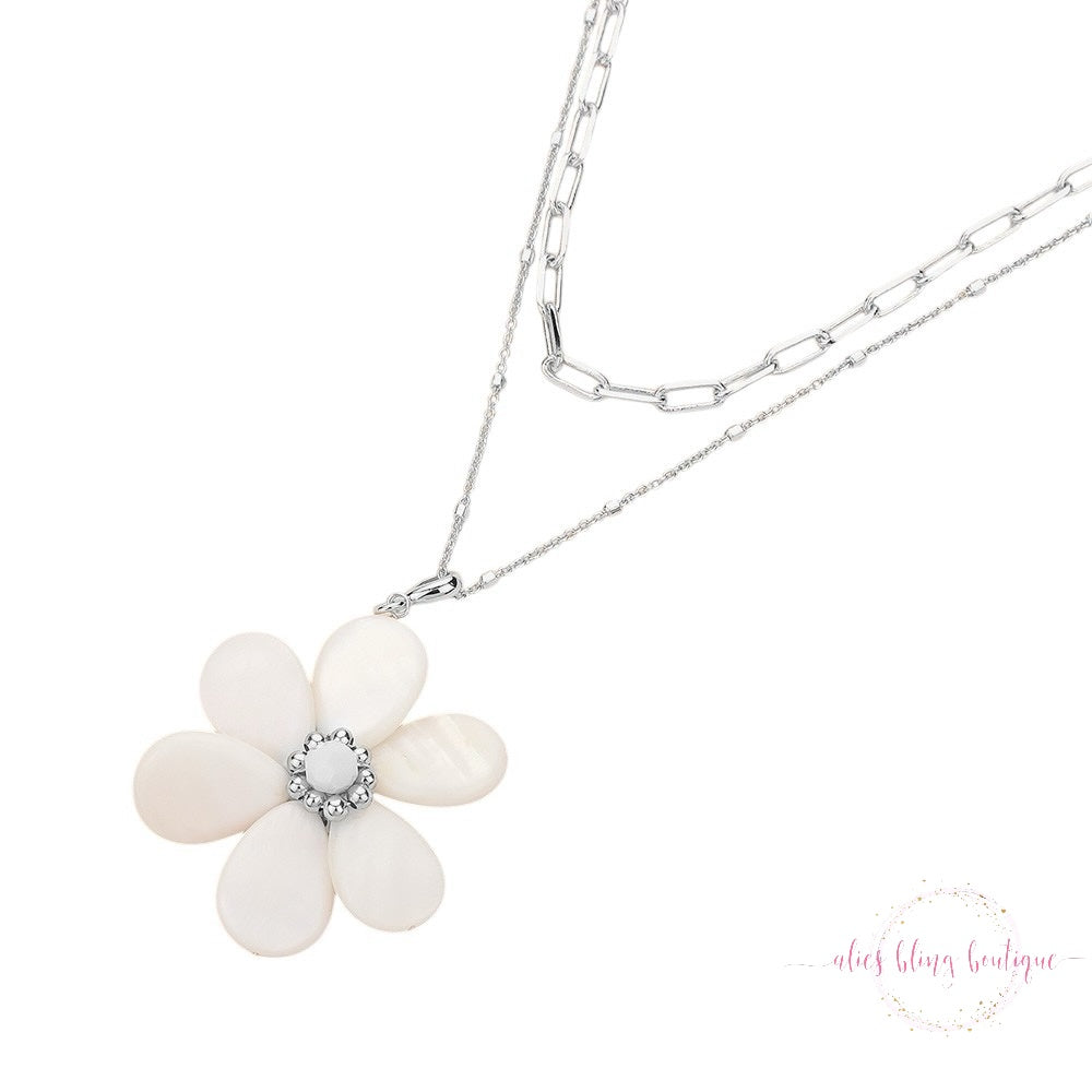 Floral Essence - Silver Necklace - Alies Bling Bar