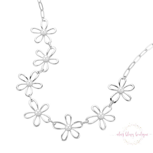 Pure Bloom - Silver Necklace - Alies Bling Bar