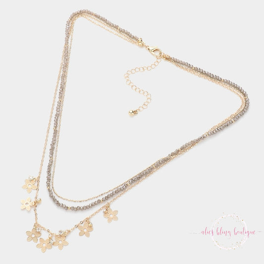 Bloom & Shine - Grey Necklace - Alies Bling Bar