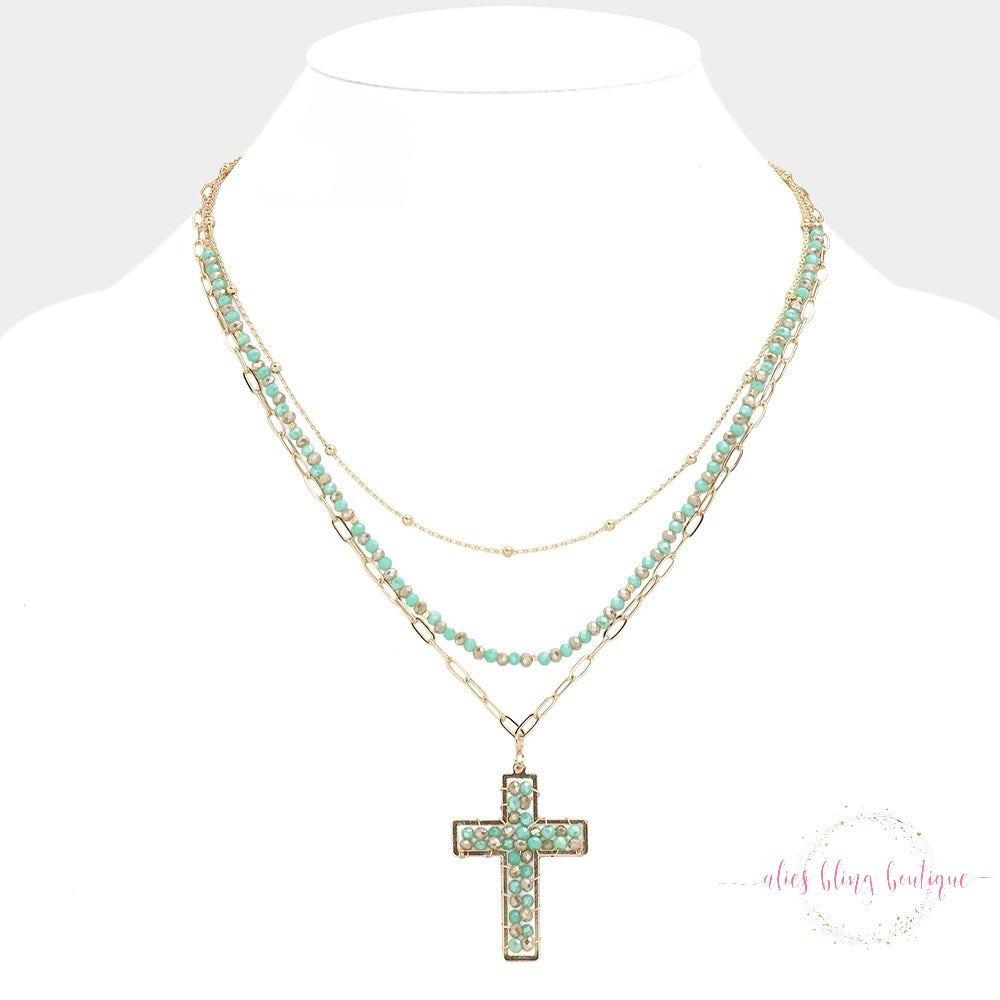 Glow In Faith - Turquoise Necklace - Alies Bling Bar