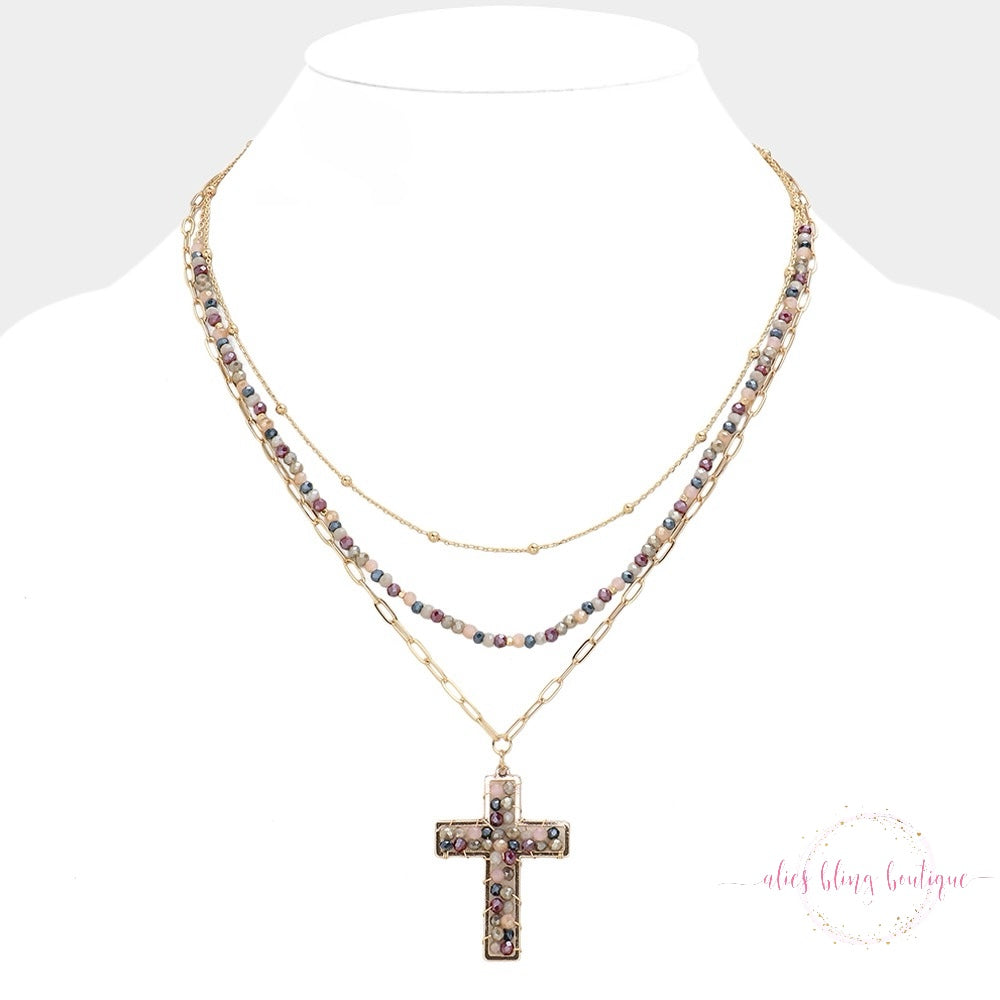 Glow In Faith - Dark Multi Necklace - Alies Bling Bar