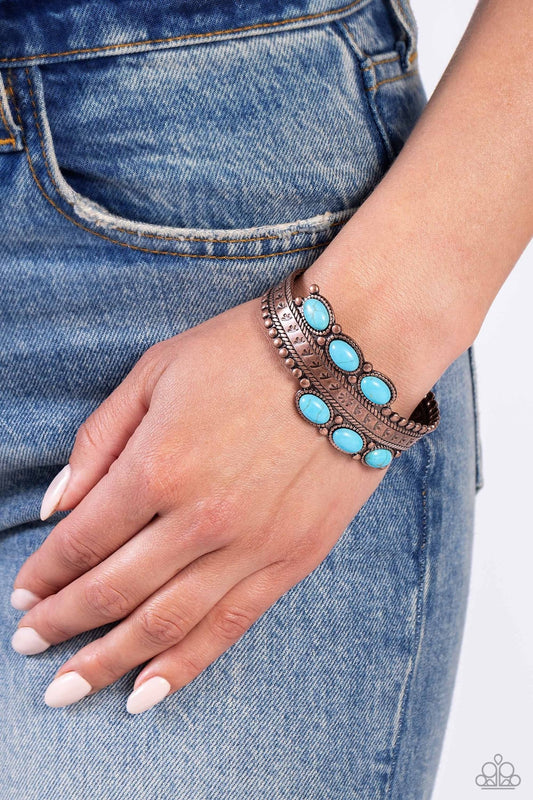 A League of Their STONE - Copper Bracelet - Paparazzi Accessories - Alies Bling Bar