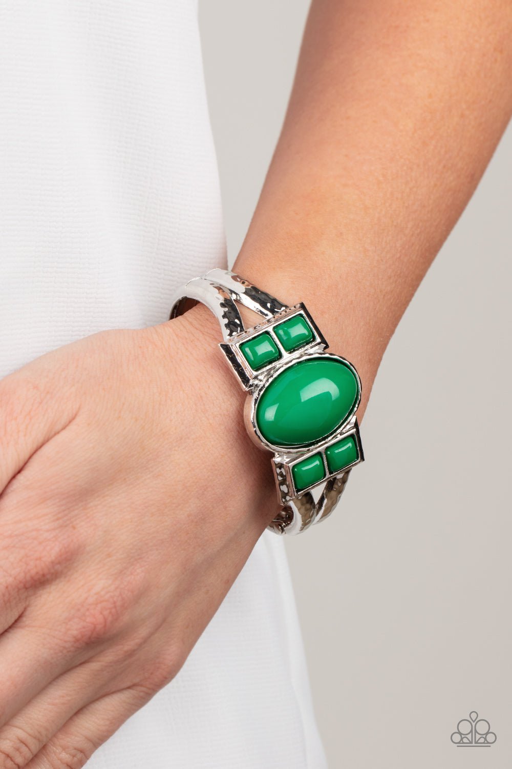 A Touch of Tiki - Green Bracelet - Paparazzi Accessories - Alies Bling Bar