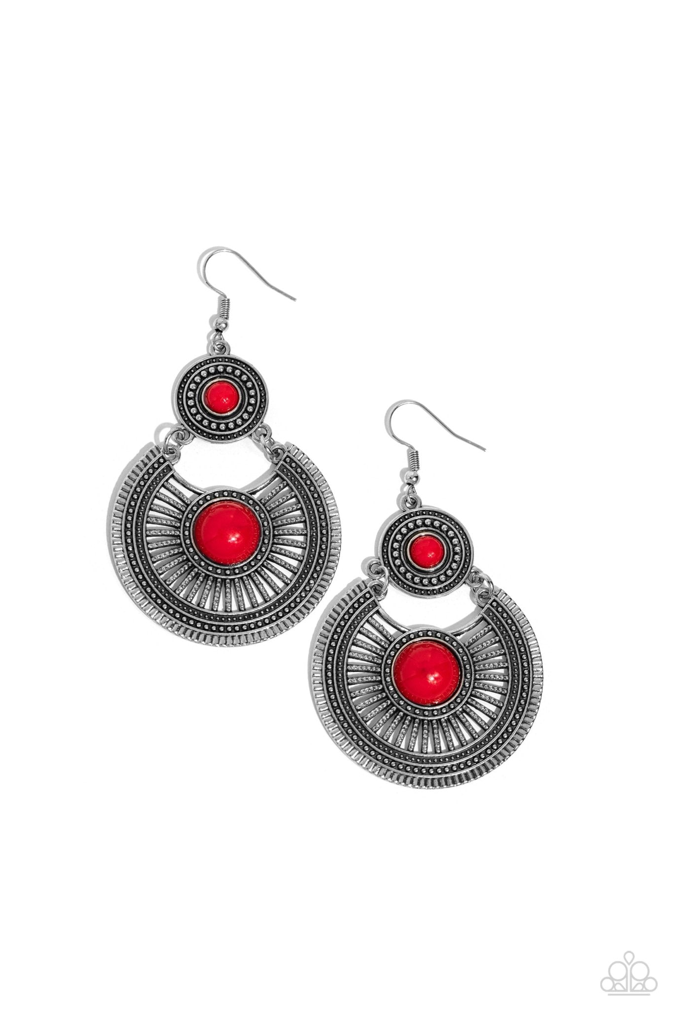 A Wild Bunch - Red Earrings - Paparazzi Accessories - Alies Bling Bar