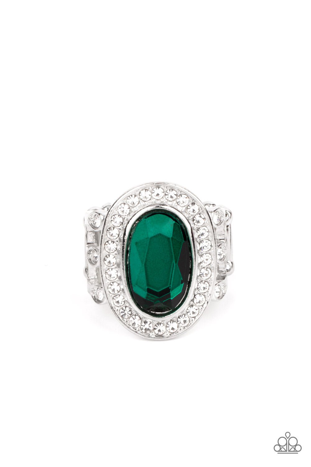 Always OVAL-achieving - Green Ring - Paparazzi Accessories - Alies Bling Bar