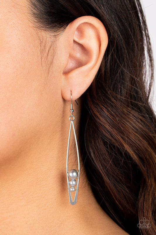 Atlantic Allure - Silver Earrings - Paparazzi Accessories - Alies Bling Bar