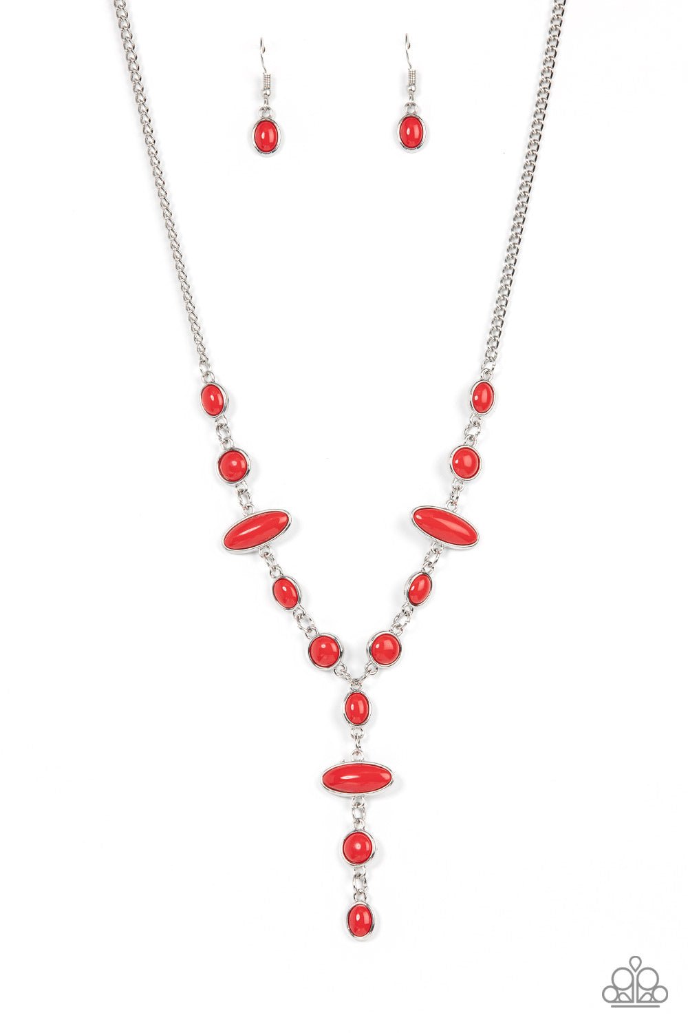 Authentically Adventurous - Red Necklace - Paparazzi Accessories - Alies Bling Bar