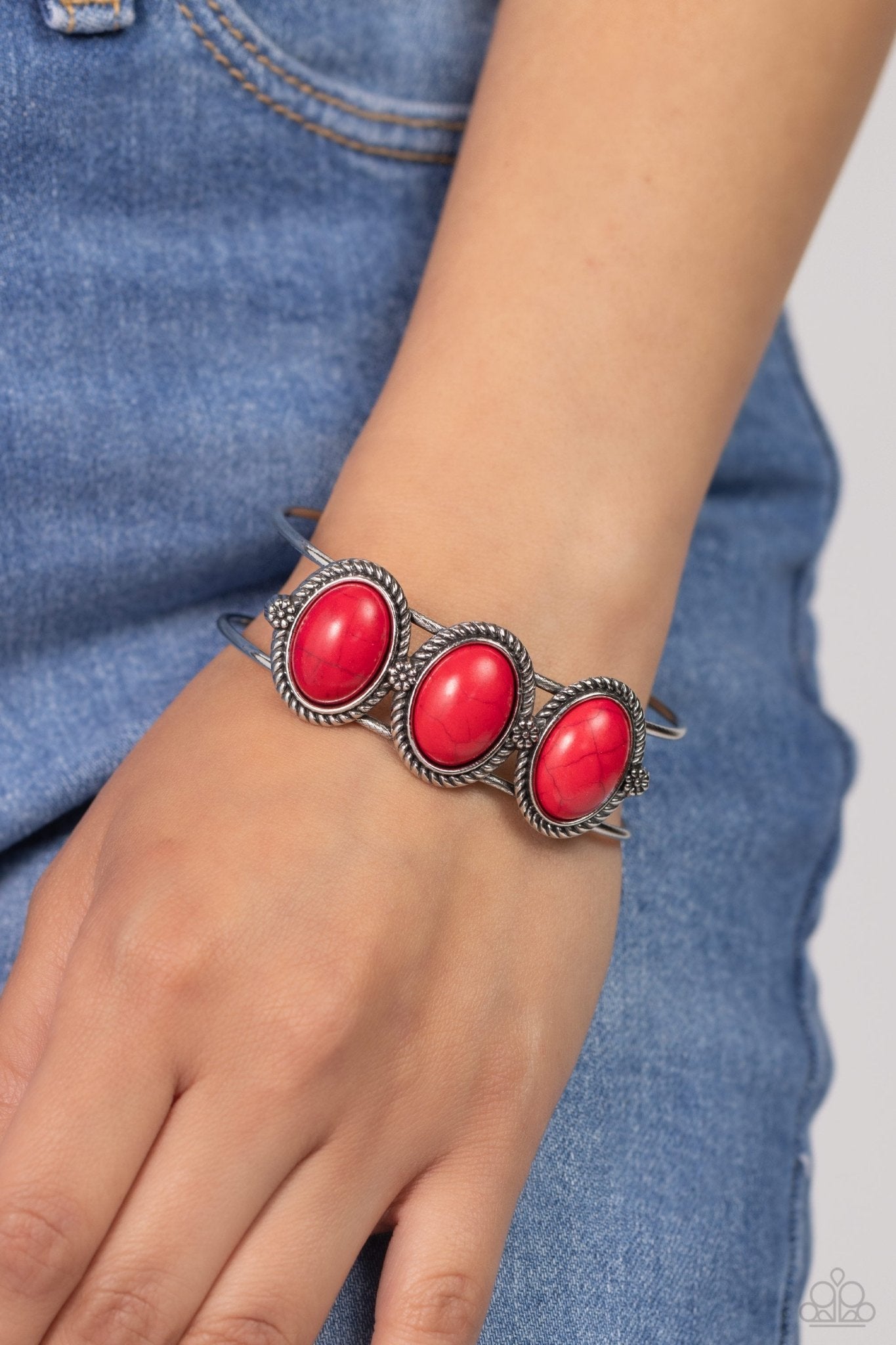 Badlands Backdrop - Red Bracelet - Paparazzi Accessories - Alies Bling Bar