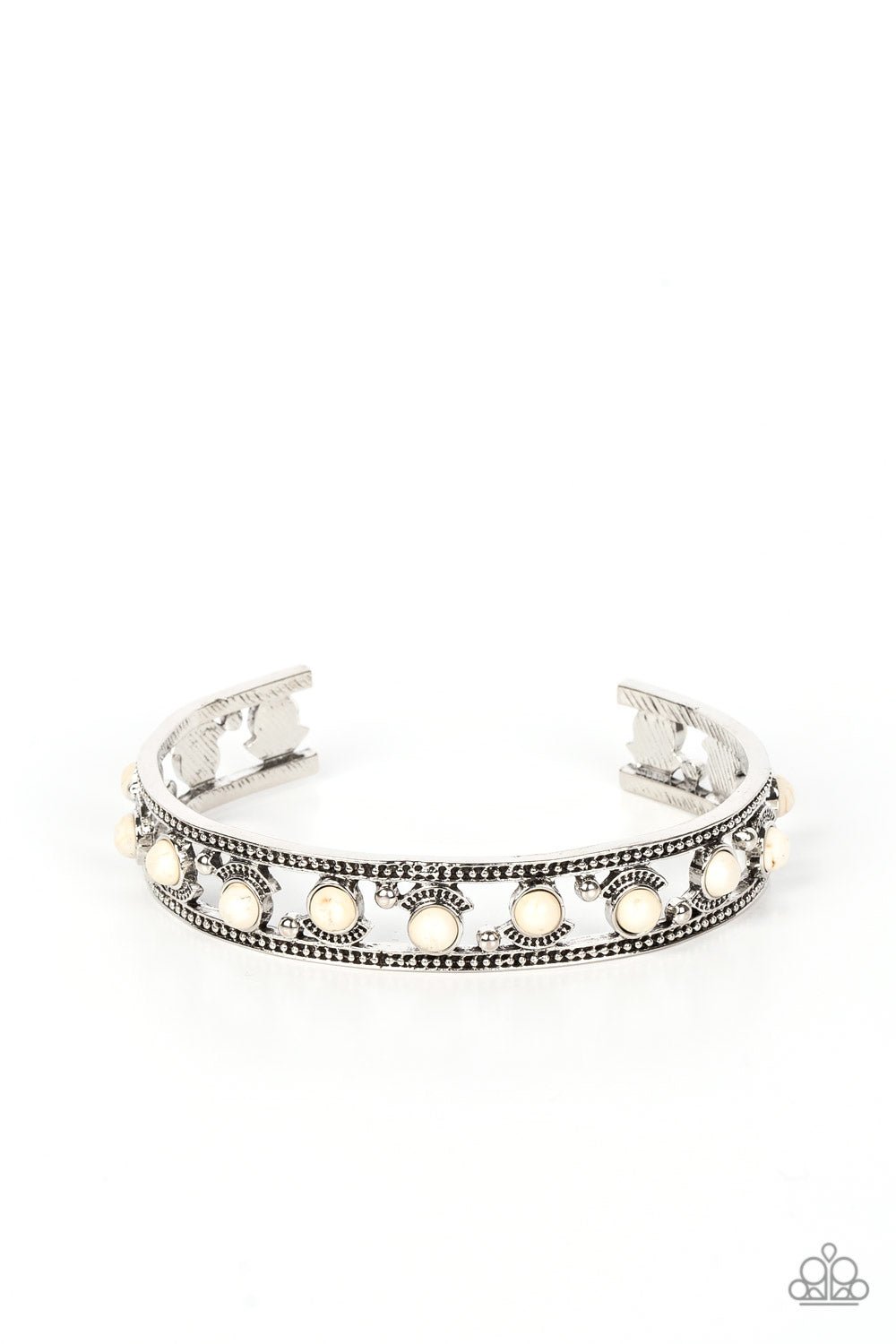 Badlands Bliss - White Bracelet - Paparazzi Accessories - Alies Bling Bar