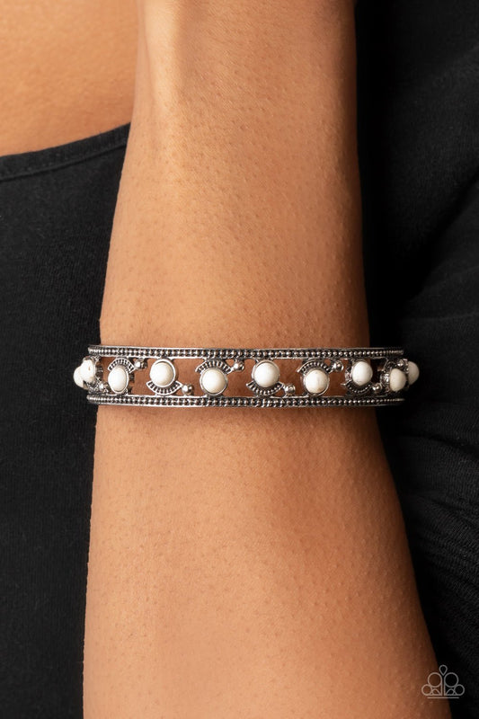 Badlands Bliss - White Bracelet - Paparazzi Accessories - Alies Bling Bar